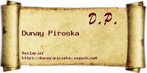 Dunay Piroska névjegykártya