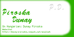 piroska dunay business card